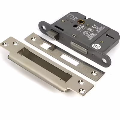 Polished Nickel 3" 5 Lever BS Sash Lock KA