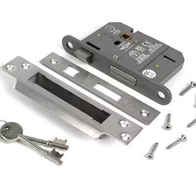 Satin Chrome 3" 5 Lever BS Sash Lock KA - Image 3