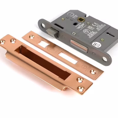 Polished Bronze 3" 5 Lever BS Sash Lock KA