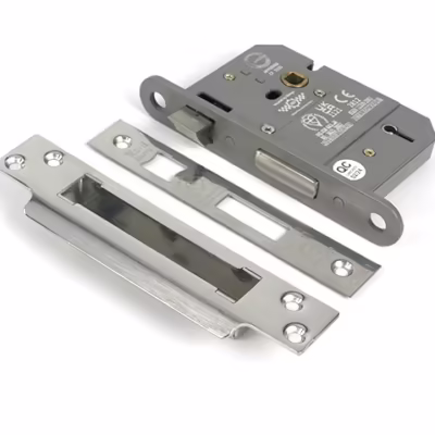 Polished SS 3" 5 Lever BS Sash Lock KA