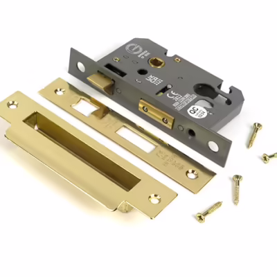 Polished Brass 2 1/2" Euro Profile Sash Lock - Image 3