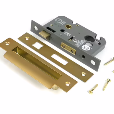 Satin Brass 2 1/2" Euro Profile Sash Lock - Image 3