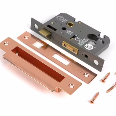 Polished Bronze 2 1/2" Euro Profile Sash Lock - Image 3