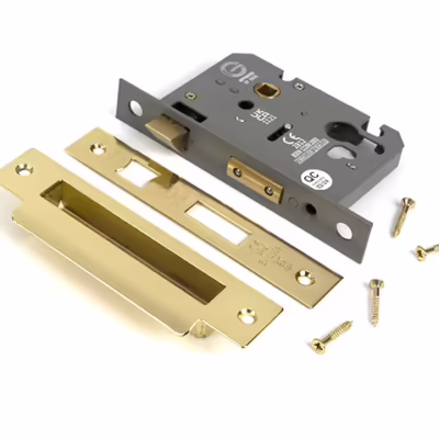 Polished Brass 3" Euro Profile Sash Lock - Image 3