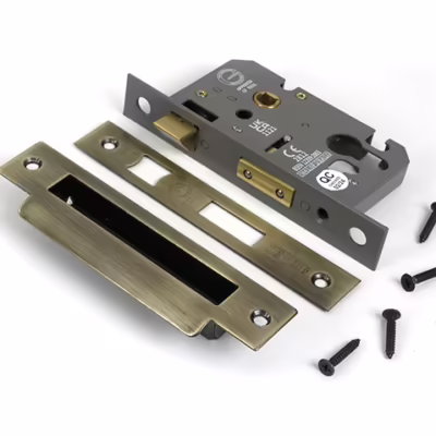 Aged Brass 3" Euro Profile Sash Lock - Image 3