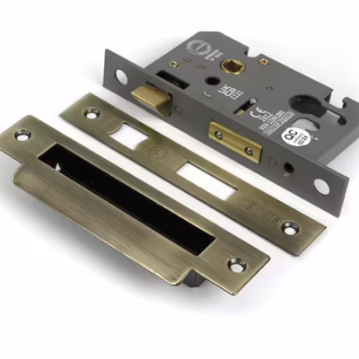 Aged Brass 3" Euro Profile Sash Lock