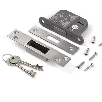 Satin Chrome 2 1/2" 5 Lever BS Dead Lock - Image 3