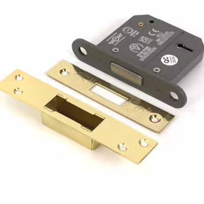 Polished Brass 3" 5 Lever BS Dead Lock