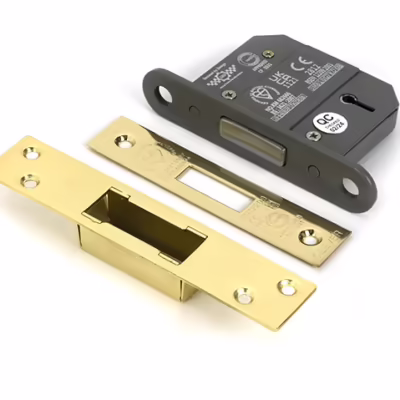 Polished Brass 2 1/2" 5 Lever BS Dead Lock KA