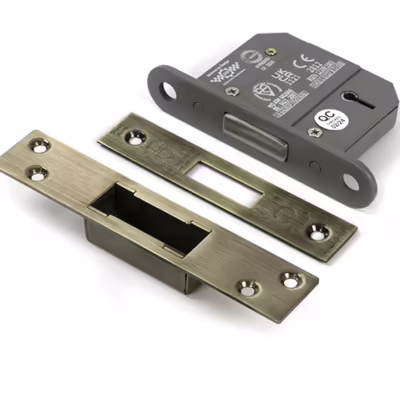 Aged Brass 2 1/2" 5 Lever BS Dead Lock KA
