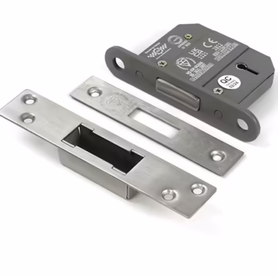 Satin Chrome 2 1/2" 5 Lever BS Dead Lock KA