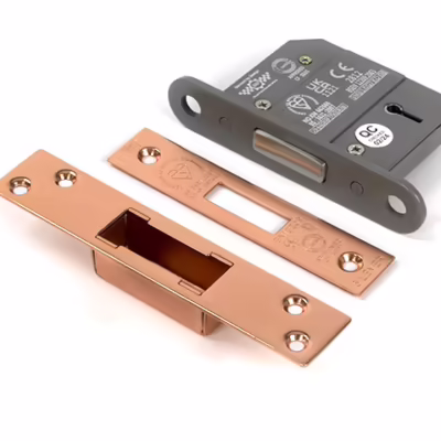 Polished Bronze 2 1/2" 5 Lever BS Dead Lock KA