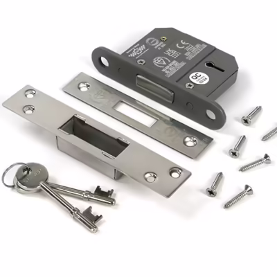 Polished SS 2 1/2" 5 Lever BS Dead Lock KA - Image 3