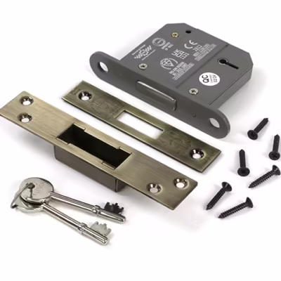 Aged Brass 3" 5 Lever BS Dead Lock KA - Image 3