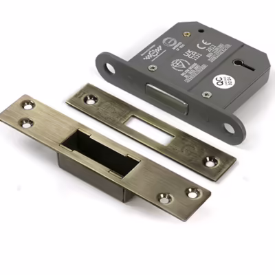 Aged Brass 3" 5 Lever BS Dead Lock KA