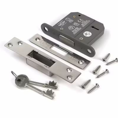 Polished Chrome 3" 5 Lever BS Dead Lock KA - Image 3