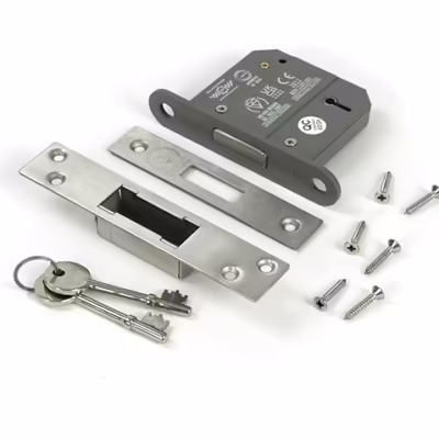 Satin Chrome 3" 5 Lever BS Dead Lock KA - Image 3