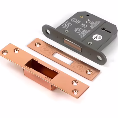 Polished Bronze 3" 5 Lever BS Dead Lock KA