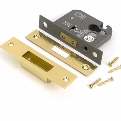 Polished Brass 2 1/2" Euro Profile Dead Lock - Image 3