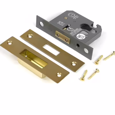 Satin Brass 2 1/2" Euro Profile Dead Lock - Image 3