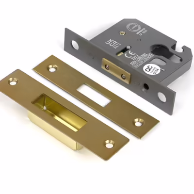 Satin Brass 2 1/2" Euro Profile Dead Lock