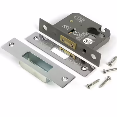 Polished Chrome 2 1/2" Euro Profile Dead Lock - Image 3