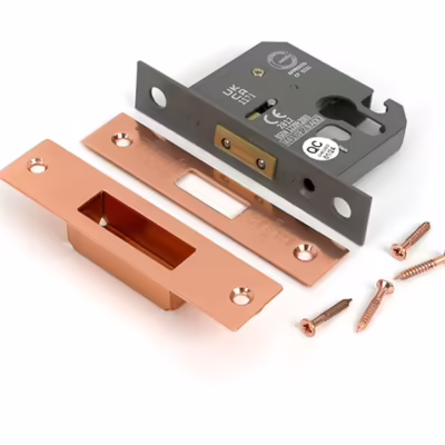 Polished Bronze 2 1/2" Euro Profile Dead Lock - Image 3