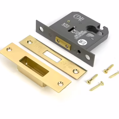 Polished Brass 3" Euro Profile Dead Lock - Image 3