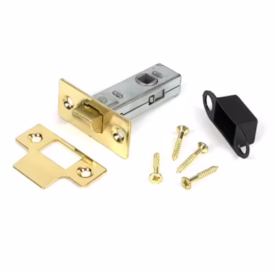Polished Brass 2 1/2" Tubular Mortice Latch - Image 3