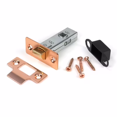 Polished Bronze 2 1/2" Tubular Mortice Latch - Image 3