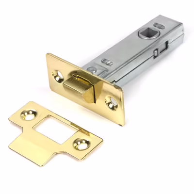 Polished Brass 3" Tubular Mortice Latch