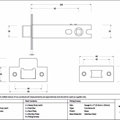Polished Brass 4" Heavy Duty Latch - Image 2