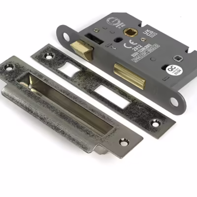 Pewter 2 1/2" Heavy Duty Bathroom Mortice Lock