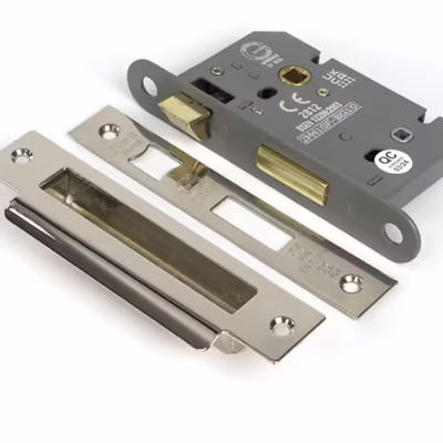 Polished Nickel 2 1/2" Heavy Duty Bathroom Mortice Lock