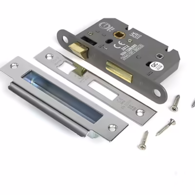 Polished Chrome 2 1/2" Heavy Duty Bathroom Mortice Lock - Image 3