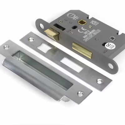 Satin Chrome 2 1/2" Heavy Duty Bathroom Mortice Lock