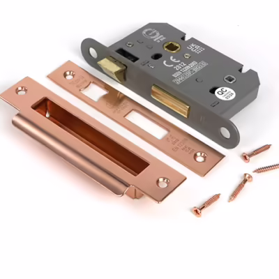Polished Bronze 2 1/2" Heavy Duty Bathroom Mortice Lock - Image 3