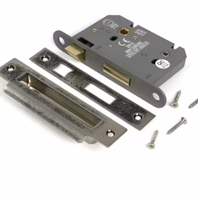 Pewter 3" Heavy Duty Bathroom Mortice Lock - Image 3