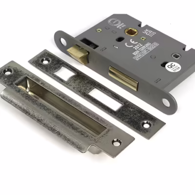 Pewter 3" Heavy Duty Bathroom Mortice Lock