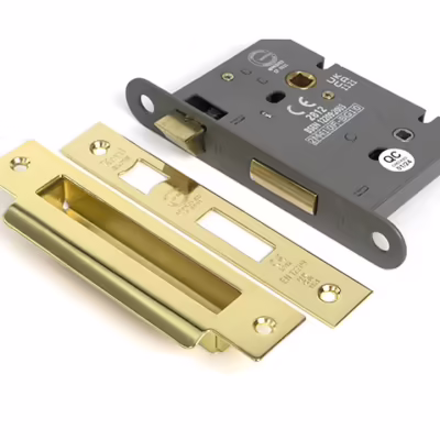 Polished Brass 3" Heavy Duty Bathroom Mortice Lock