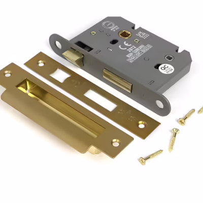 Satin Brass 3" Heavy Duty Bathroom Mortice Lock - Image 3