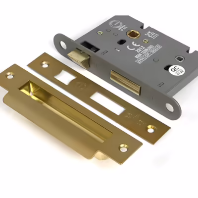 Satin Brass 3" Heavy Duty Bathroom Mortice Lock
