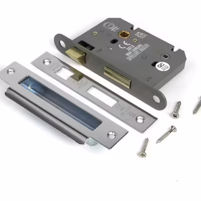 Polished Chrome 3" Heavy Duty Bathroom Mortice Lock - Image 3