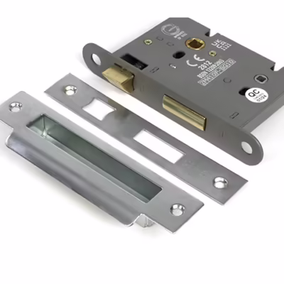 Satin Chrome 3" Heavy Duty Bathroom Mortice Lock