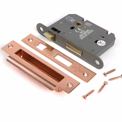 Polished Bronze 3" Heavy Duty Bathroom Mortice Lock - Image 3