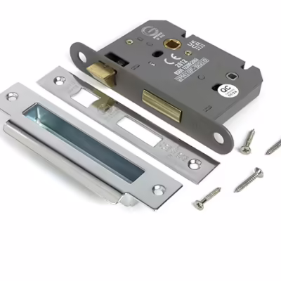 Polished SS 3" Heavy Duty Bathroom Mortice Lock - Image 3