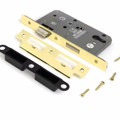 Polished Brass Euro Din Sash Lock - 60mm Backset/72mm Centre - Image 3