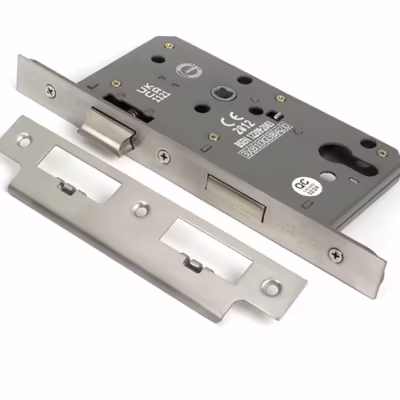 Satin Chrome Euro Din Sash Lock - 60mm Backset/72mm Centre