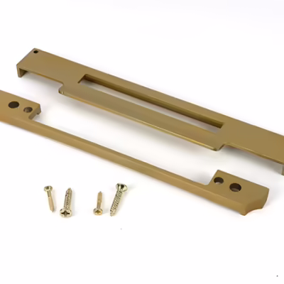Satin Brass 1/2" Rebate Kit for Euro Din Sash Lock - Image 3