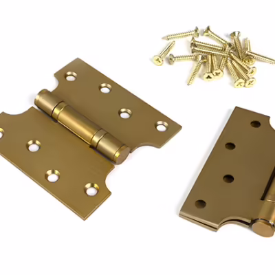 Satin Brass 4" x 2" x 4"  Parliament Hinge (pair) ss - Image 3